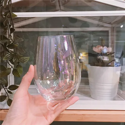 Glass Девчачье красочное стекло мечты Радужная чашка маленькая фея напиток чашка для муссов и десертов чашка чистая красная красочная чашка - Цвет: Glass
