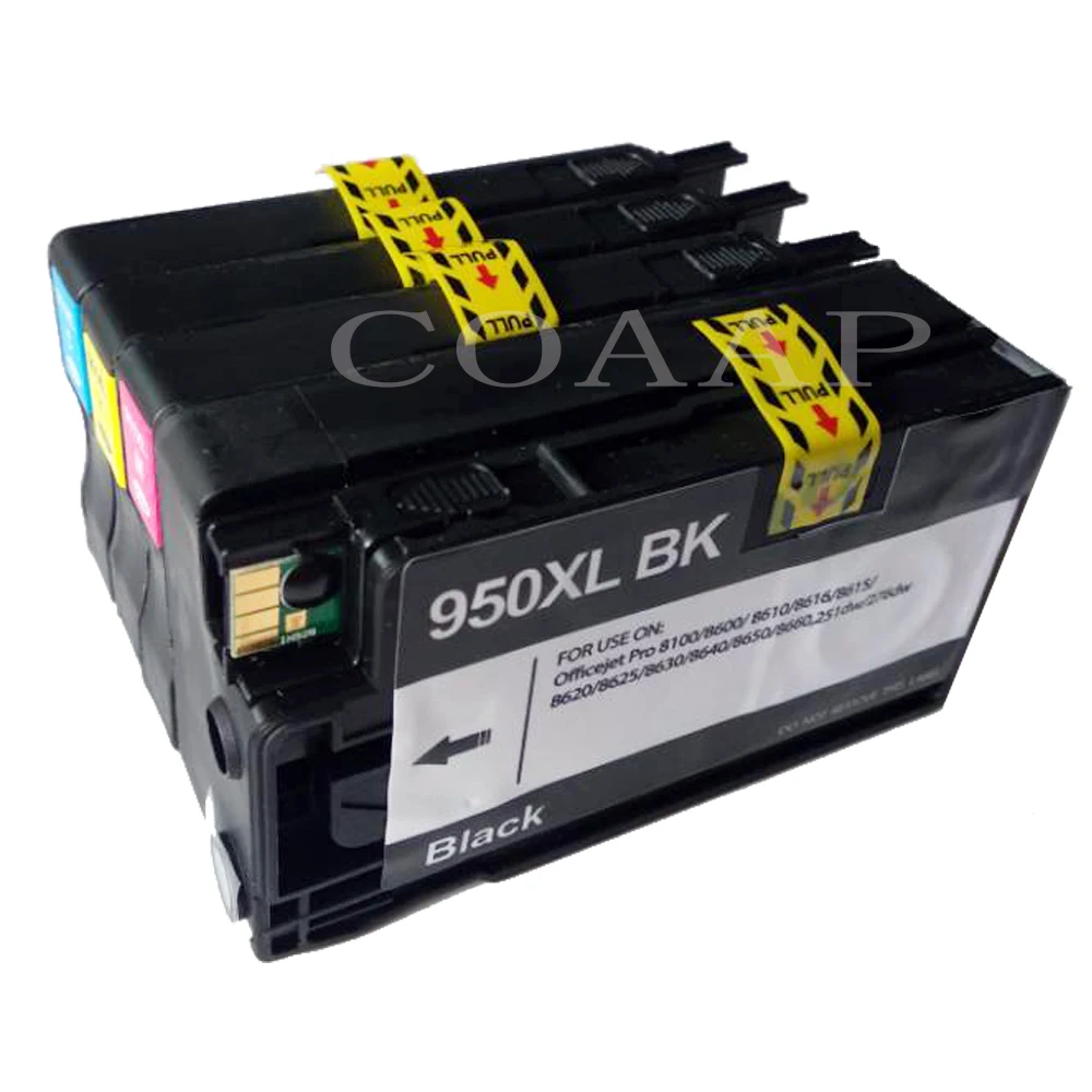 

4 Pack 950XL 951XL Ink Cartridge For HP OfficeJet Pro 8100 8600 8610 8615 w/Chip