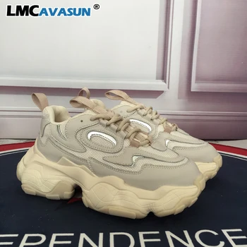

LMCAVASUN 2020 Celebrity Sneakers Women Trendy Chunky Dad Shoes Woman Buty Damskie Thick Sole Ladies Platform Shoes Femme
