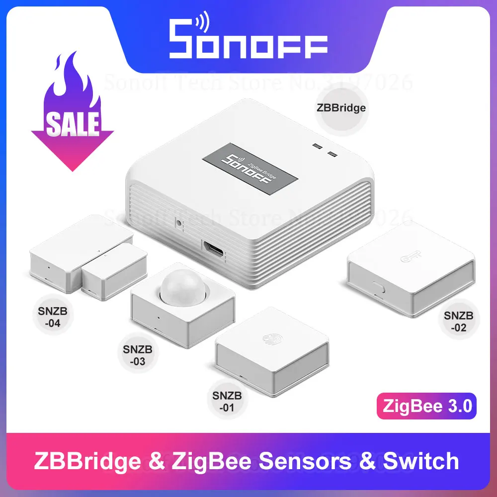 SONOFF ZigBee Bridge Wireless Switch Temperatur Luftfeuchtigkeit Fenster Sensor 