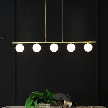 

Modern Design LED Pendant Light Nordic Kitchen Island Suspension Luminaire Gold Copper Fitting Glass Bubble Shade Hanglamp