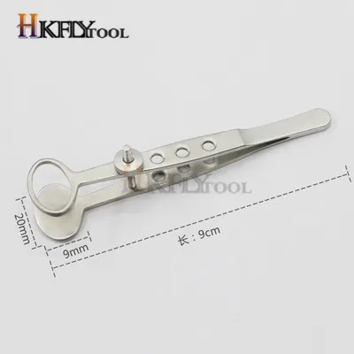 Stainless M-Hole Двойная пластина для век, пинцет для киста, офтальмологический складной инструмент для век, зажим для киста, гранулы, отек, запчасти для инструментов - Цвет: Stainless M-Hole