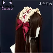 Японская Лолита Кружева Сладкие дикие KC волос головная повязка, аксессуары для волос Lo Niang горничной ежедневно