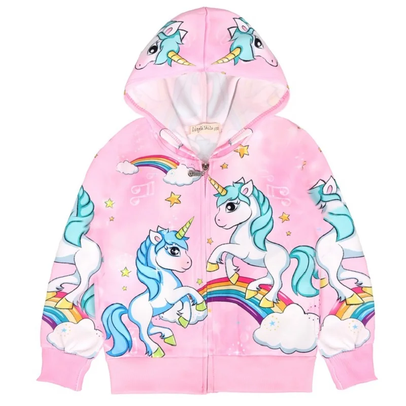Толстовка с единорогом; одежда для маленьких девочек; roupas infantil Menina Unicornio; осенний костюм; Ropa; одежда для маленьких девочек; детские толстовки с капюшоном; Свитшот