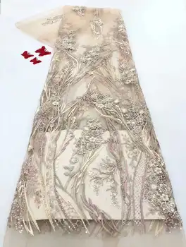 

African lace fabric Nigeria lace fabric 2020 high quality lace french tulle lace fabric for wedding dress FJ3917