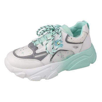 

Women Platform Fashion Sneakers Designers Chunky Lace Up Orange Casual Shoes 2020 Tennis Female Vulcanized Shoes Woman Plus Size