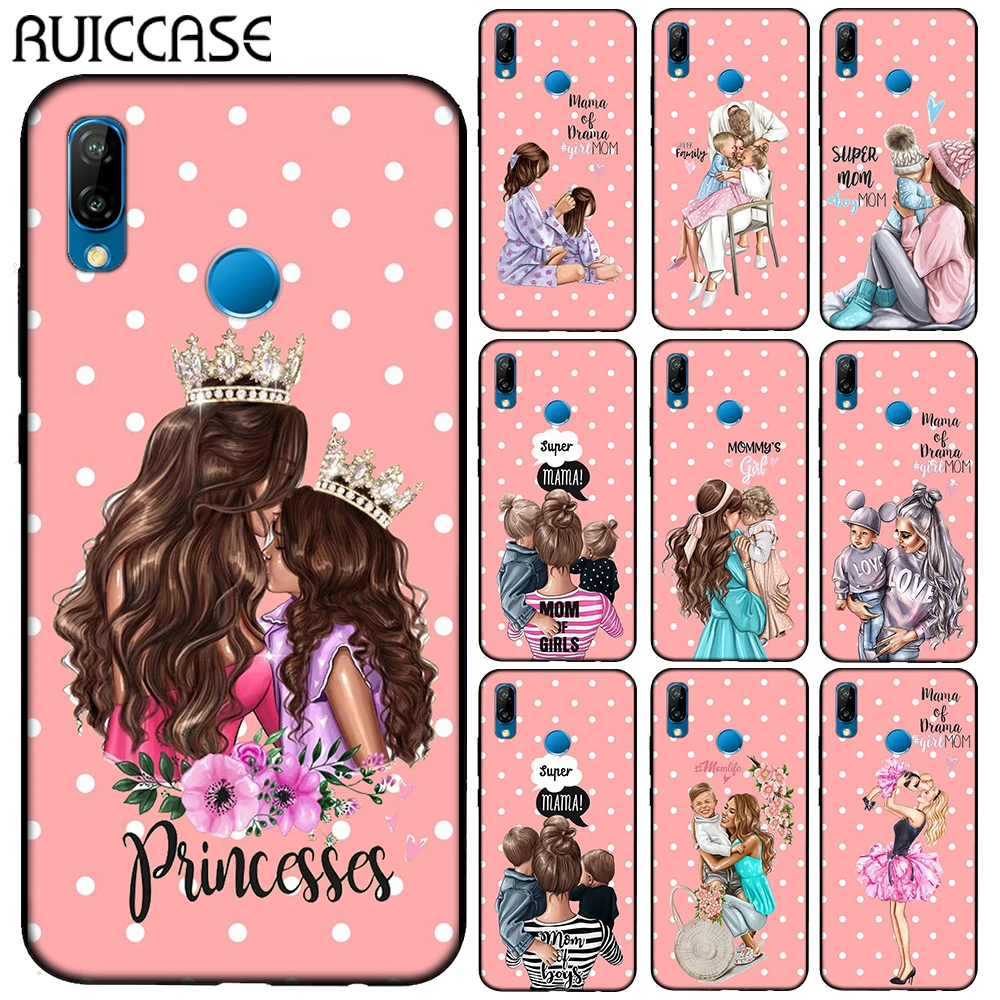 Модный мягкий чехол из ТПУ для Huawei P10 P20 P30 Lite Pro Y9 2019 с надписью Super Mama Dad Girl Mom Boy Baby