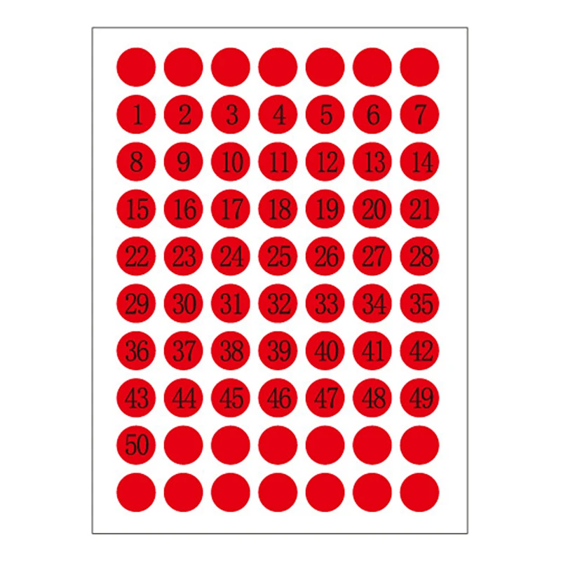 Numbered Sticker 1-50 Sequential Small 1cm Round Circle Label 12PCS For Party Gift decorative labels stickers,alphabet label stickers,paper stickers,adhesive stickers,self adhesive stickers