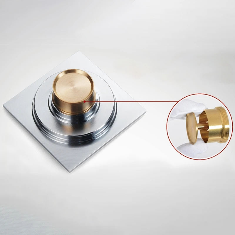 2Pcs Drains Floor Cover Anti-Odor Bathroom Floor Drain Bath Drain Stopper Bathroom Shower Sumps Strainer Drain 10X10Cm