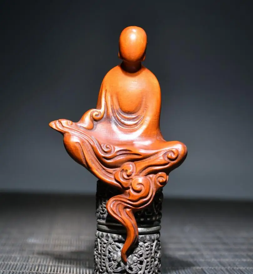 

Archaize seiko Hand-carved boxwood Auspicious clouds without a face Buddha household decoration crafts statue