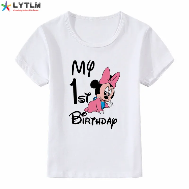 LYTLM/Одежда для маленьких девочек; футболка Fille My 1st Birthday для маленьких девочек; Jongens Kleding; топы для маленьких девочек; футболки для девочек с длинными рукавами - Цвет: DX White