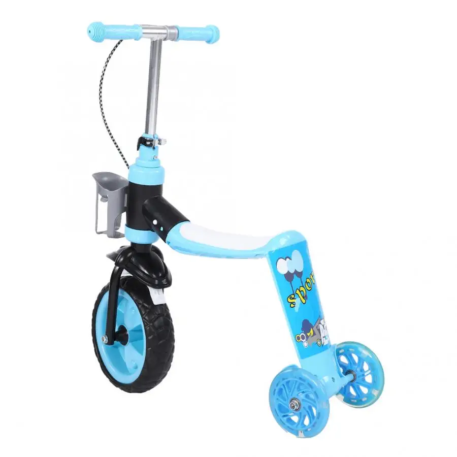 2 in 1 Children Scooter Tricycle Kids Scooter Baby Walker Three-Wheeled Height Adjustable Seat or Stand Children Kick Scooter