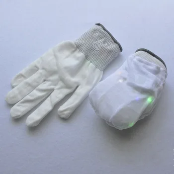 

1 Pair Unisex LED Luminous Gloves 6 Modes Flashing Glow Rave Cool Light Mittens Finger Glove Halloween Party Supplies EIG88