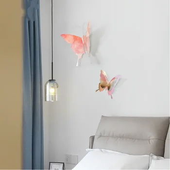 

European-style three-dimensional iron art wall decoration simulated butterfly creative TV background animal shaped wall decor