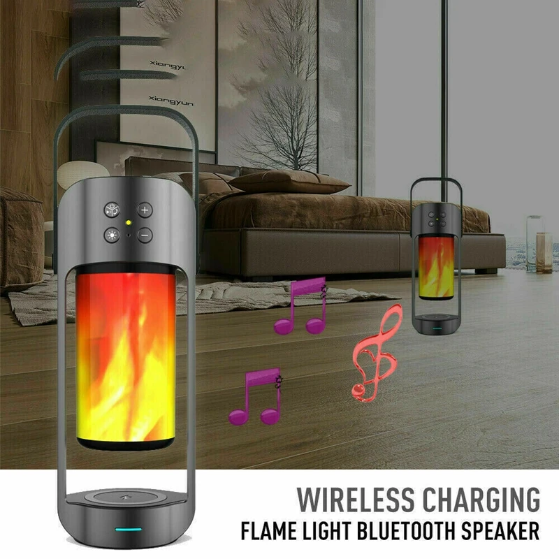 Беспроводная bluetooth-колонка с рисунком пламени и света | Электроника