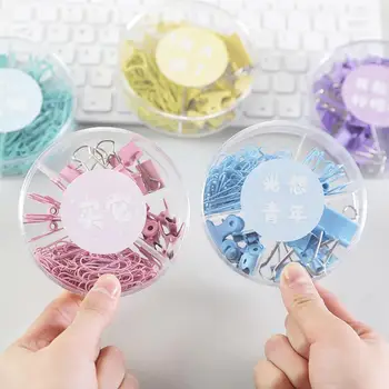 

94 Pcs/pack Cute Colorful Metal Clips Documents Paper Clips Pins Sets for Office School Binder Clips Combination Stationery