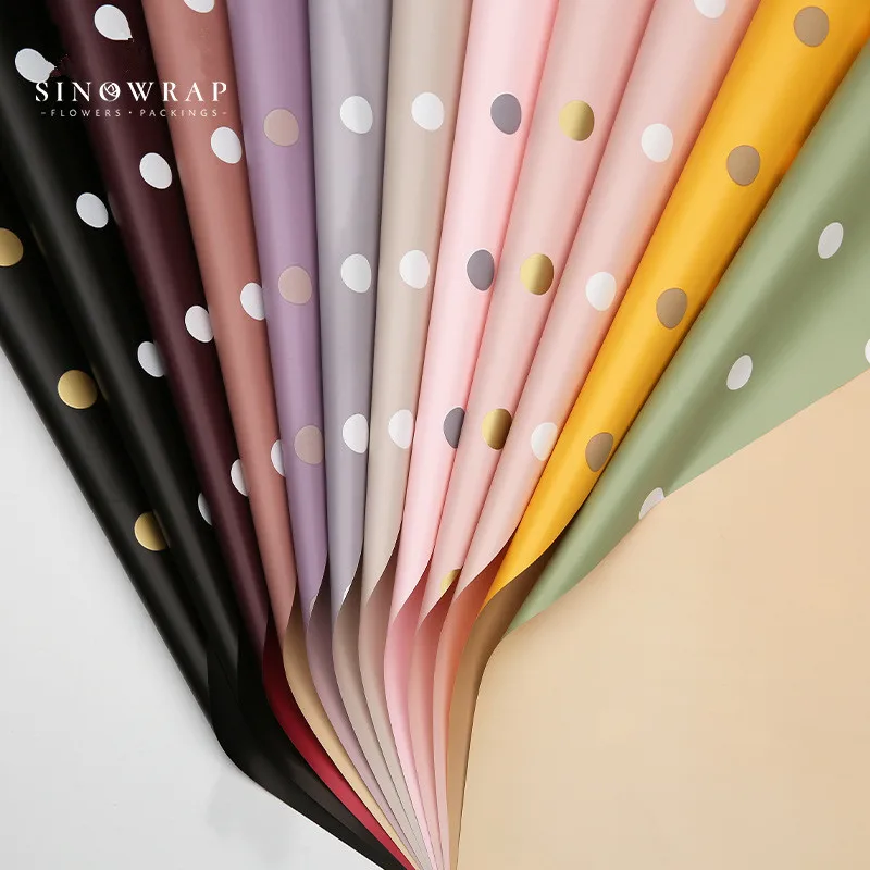 20pcs Dots Wrapping Paper Birthday Gift Bouquet Wrapping Paper Decorative Handmade DIY Art Crafts