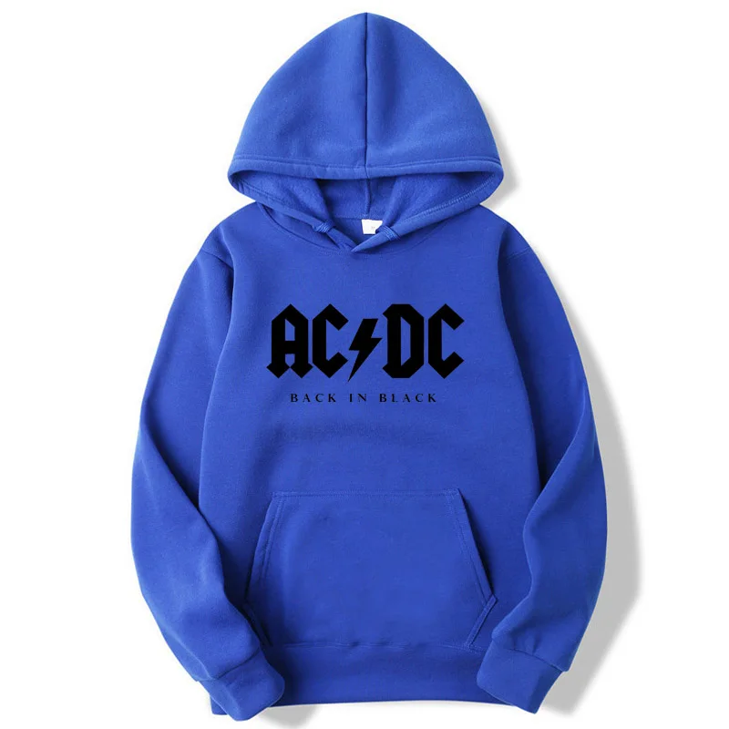 Модная брендовая мужская толстовка с капюшоном AC/DC band rock Мужская толстовка с принтом осень acdc Графический с круглым вырезом толстовки мужские свободная толстовка с капюшоном - Цвет: Blue  1