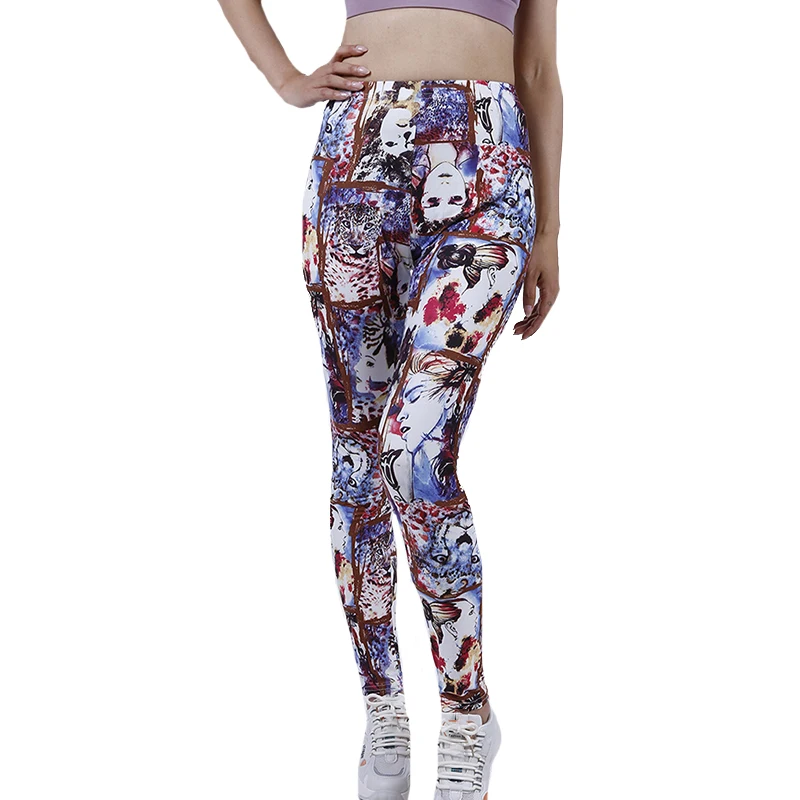 fishnet leggings YSDNCHI High Waist Stretch Gym Leggings Sports Running Sportswear Women Printing Fitness Pants Sexy Trousers nike leggings