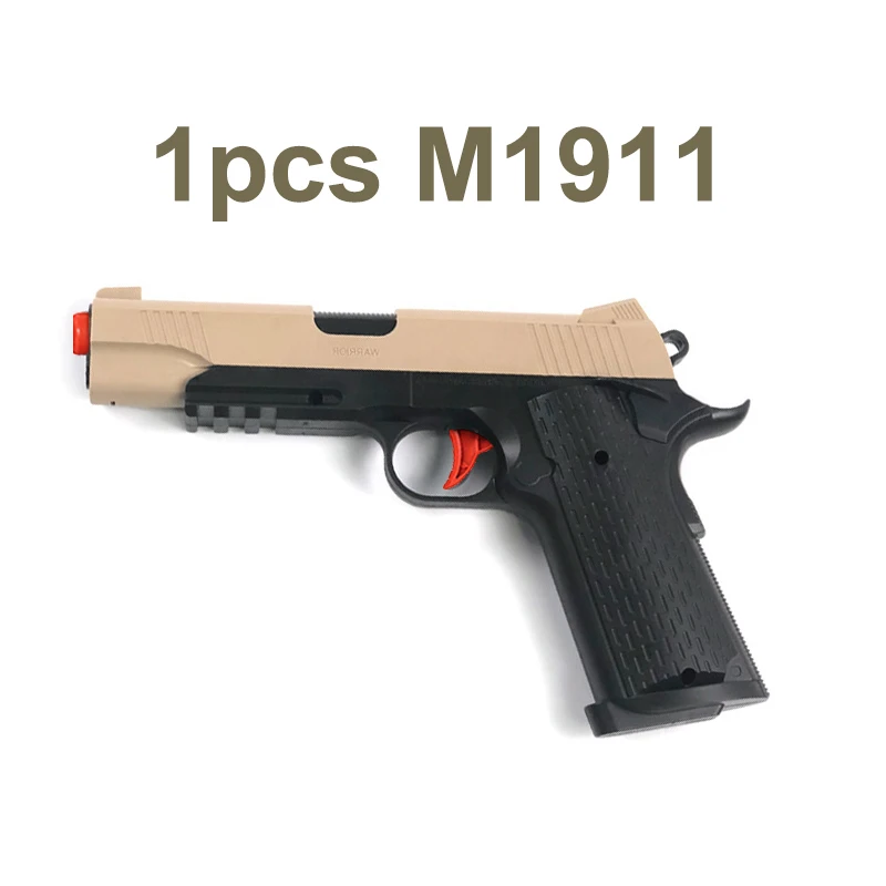 2 шт пластиковый пистолет Glock M1911 с водяным пулем, оружие, игрушка для детей, для мальчиков, винтовка, пистолет, пейнтбол, уличные игрушки, пистолет для стрельбы, детский подарок - Цвет: 1pcs m1911
