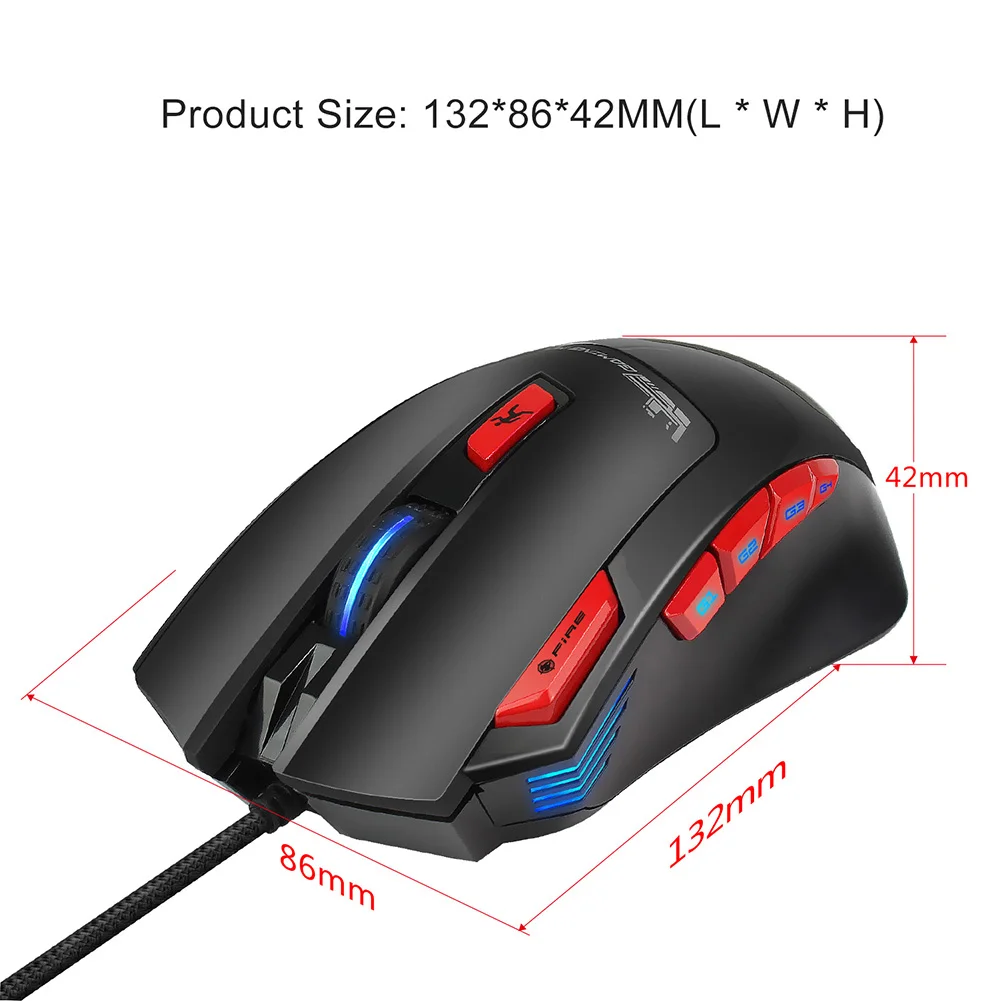 Проводная RGB игровая Мышь 7/9/11 программируемых кнопок пригодятся для 3200 Точек на дюйм регулируемый оптическая Мышь эргономичный Мышь с кнопка для стрельбы