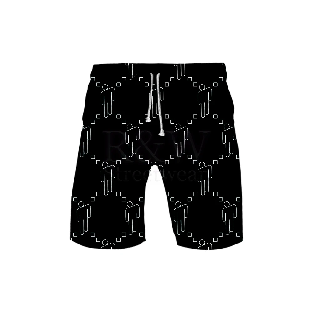 Билли эйлиш шорты для женщин и мужчин белый огонь черный хип хоп летние шорты сексуальные спортивные Гавайские Волшебные шорты с высокой талией Большие размеры