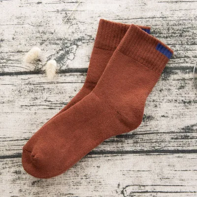 Мужские носки, 4 сезона, двойные спицы, хлопок, вязанные, на каждый день, Базовые носки, бизнес дезодорант и пот, носки для мужчин, европейские размеры 40-44, Meias - Цвет: red