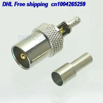

DHL 100pcs IEC TV DVB-T male plug crimp RG174 RG316 LMR100 straight male connector 22-ct