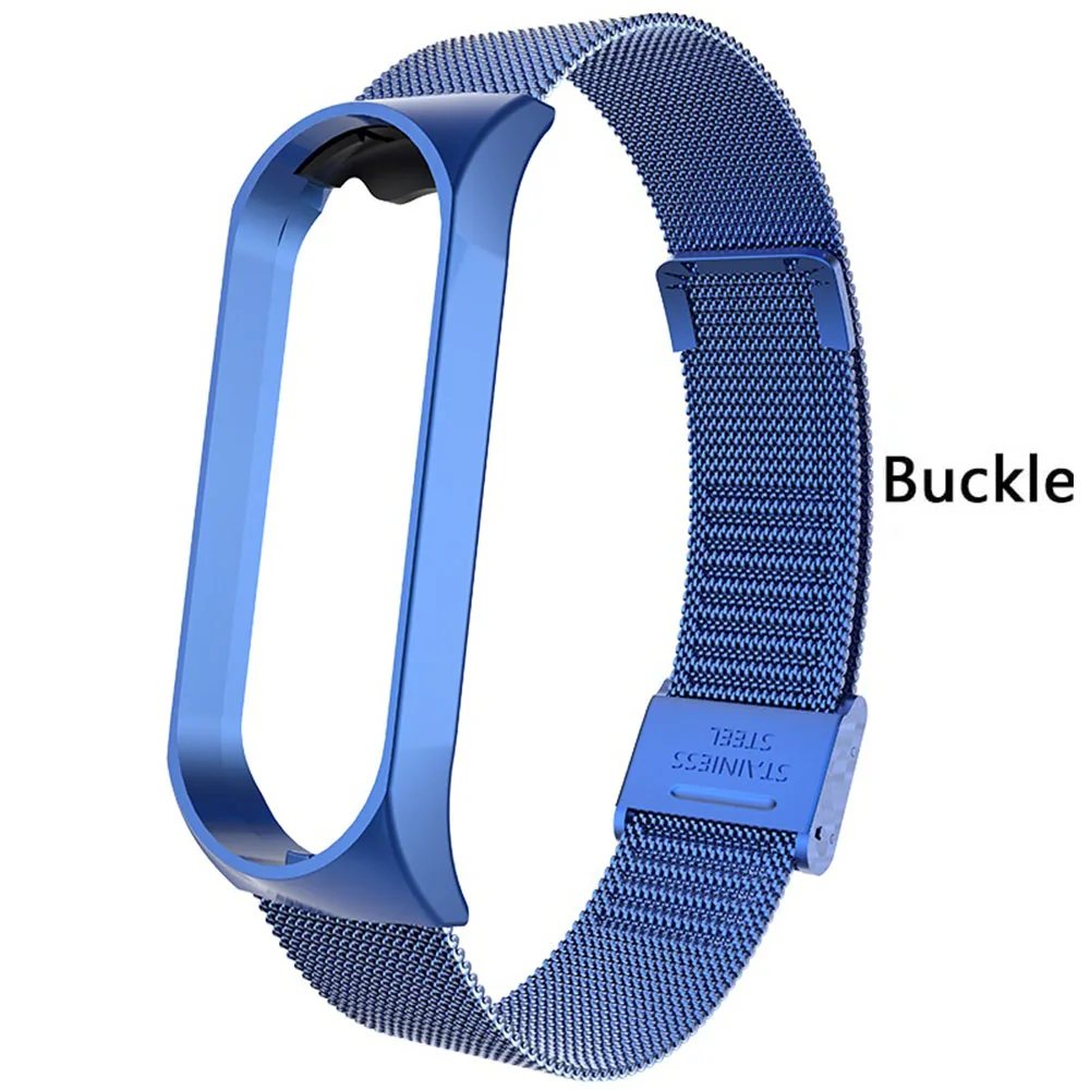 Buckle Blue 2 Rovtop ремешок для Xiaomi mi Band 3 mi Band 3 ремешок для Xiaomi mi band 3 браслет для Xiaomi mi 3 магнитный металлический браслет из нержавеющей стали - Цвет: Buckle Blue 2