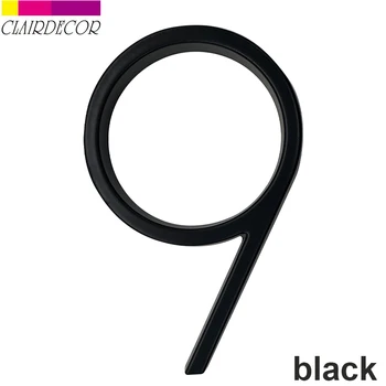 

5 in Floating House Number #9 Letter A B C Name Plate Door Alphabet Letters Dash Slash Sign 5 Inch.Zinc Alloy Black