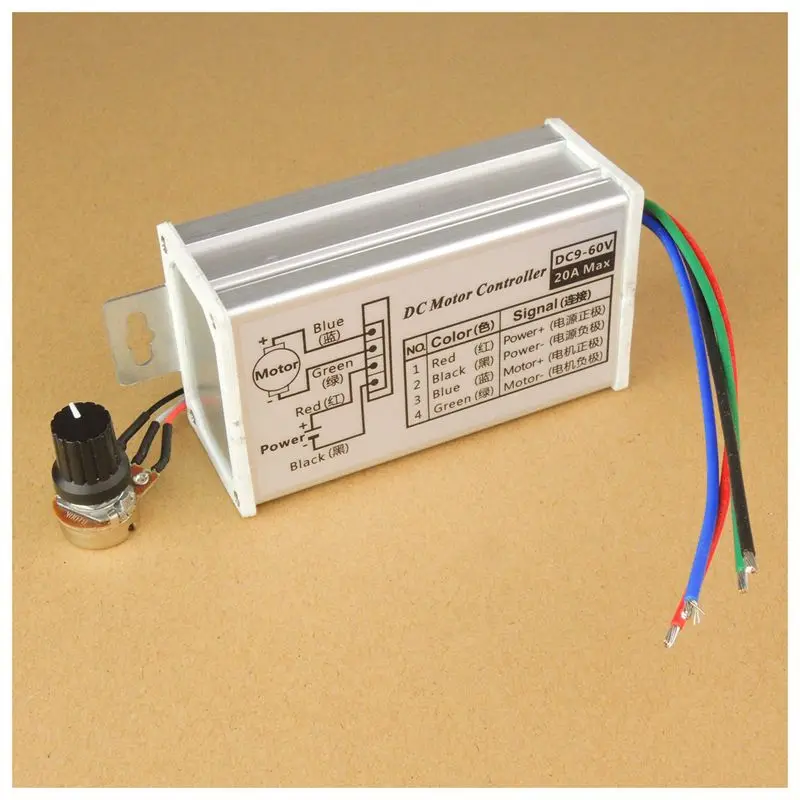 12V 24V макс 20A PWM двигатель постоянного тока Плавная переменная Скорость Управление; выключатель