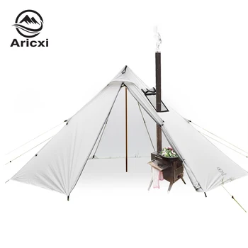 

Aricxi 3-4 Person Ultralight Outdoor Camping Teepee 20D Silnylon Pyramid Tent Wood Stove Tent Rodless Tent Backpacking Tents