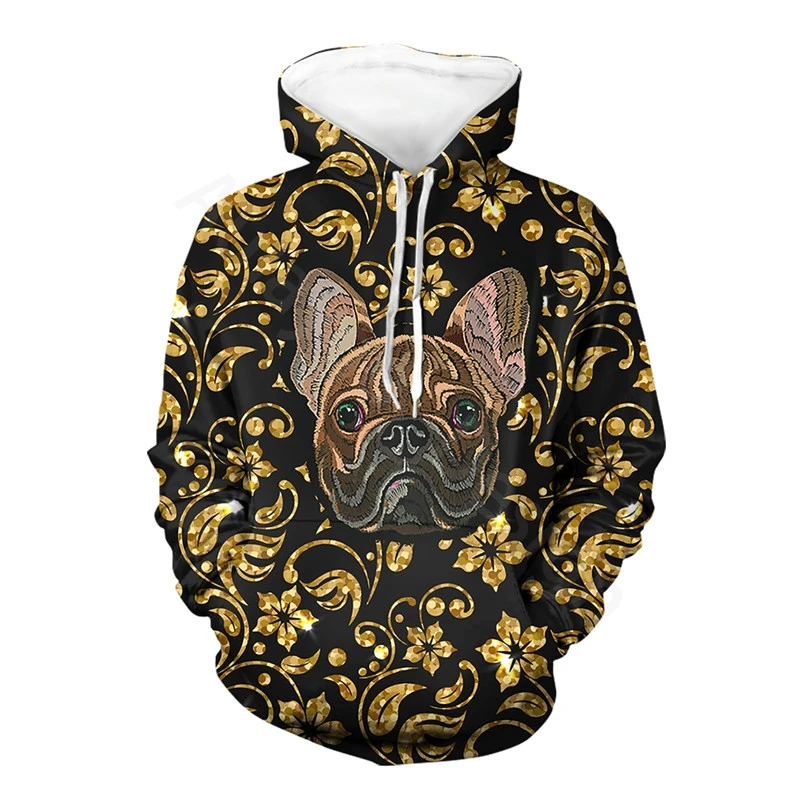 

Black Hoodie Bulldog Print Sweatshirt Men Harajuku Hip Hop Hooded Pullover Fashion Tracksuit Top Hombre Sudaderas Con Capucha