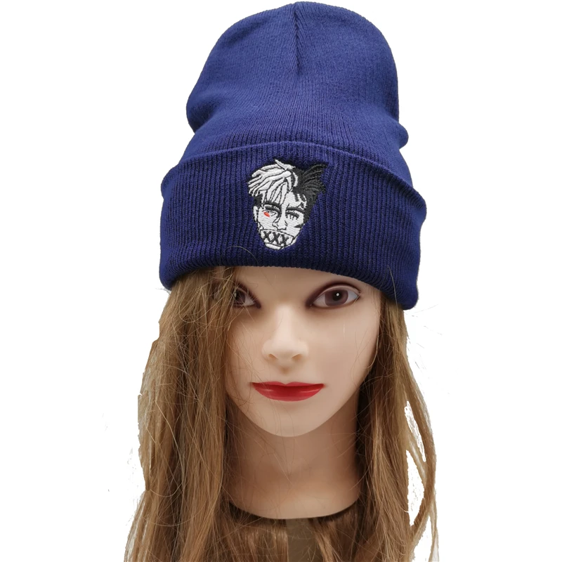 Зимние теплые вязаные шапки XXXtentacion Beanies, женские и мужские уличные ветрозащитные шапки для верховой езды и снега, короткие шапки для холодной погоды W83