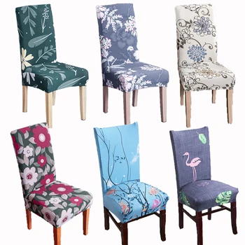 

1/2/4/6/8pcs Printed Stretch Kitchen Office Chair Cover Protector Elastic Seat Case Dining Computer Slipcover for Living Room