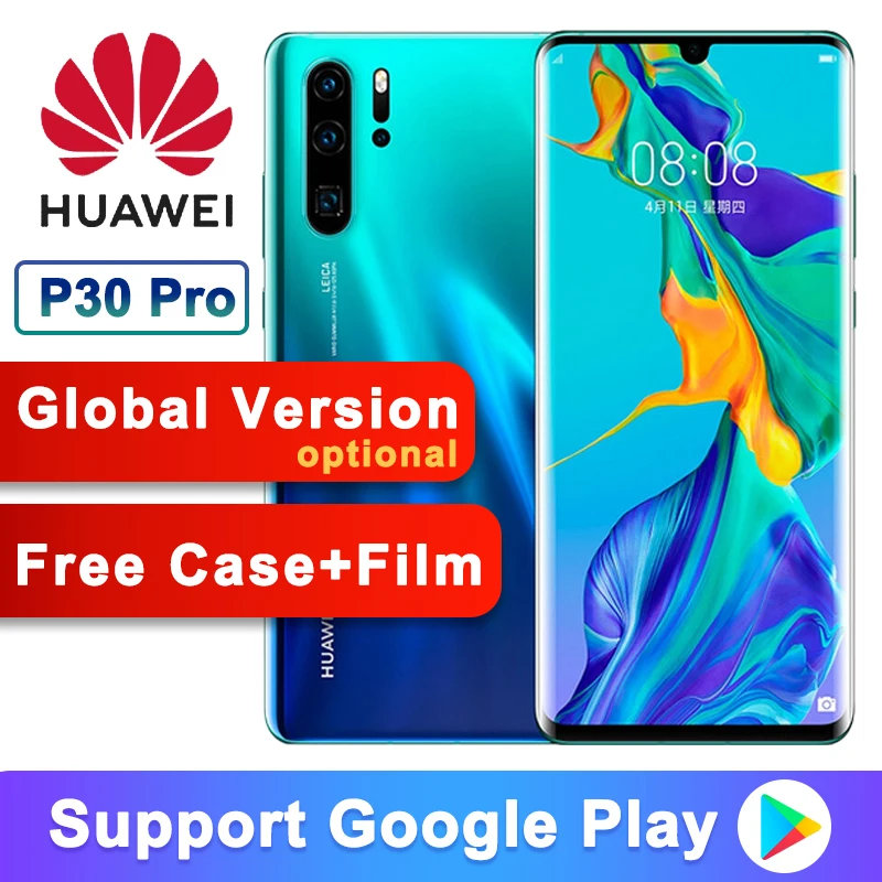 huawei P30 Pro 8+ 256GB мобильный телефон 6,47 ''полноэкранный OLED Kirin 980 смартфон NFC gps Android 9,1 5 камер