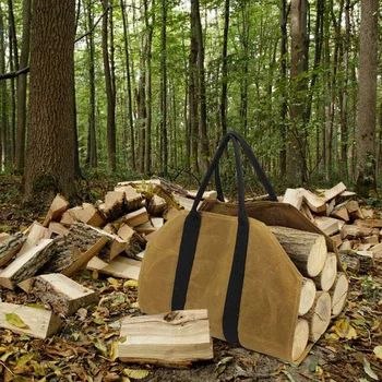 

Firewood Carrier Log Wood Carrying Bag Holder Large Capacity for Fireplace Canvas AC889