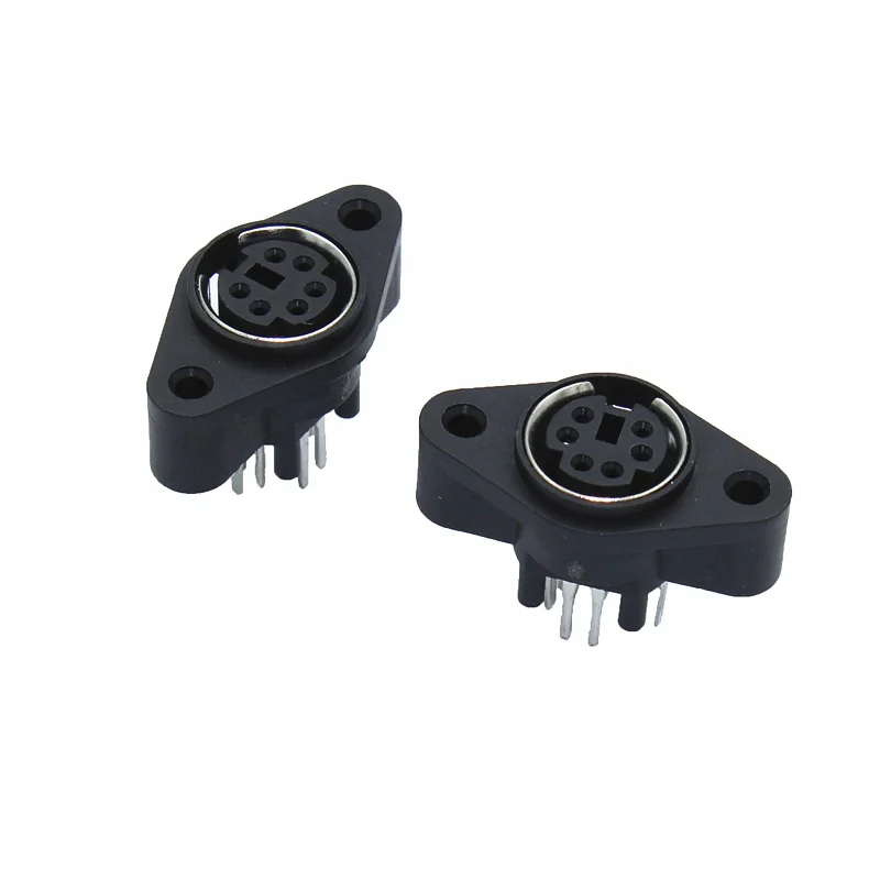 2 шт./лот разъем MDC/S DIN Mini PS2 6Pin 6P с фиксированным отверстием для клавиатуры