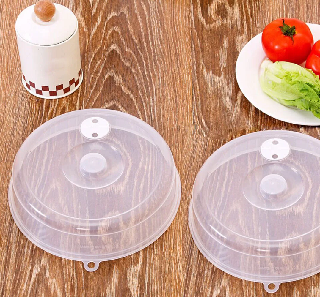 1pc Microwave Food Cover Plastic Ventilation Splash Protector Transparent Cover Safety Vents Kitchen Tools Household Accessories