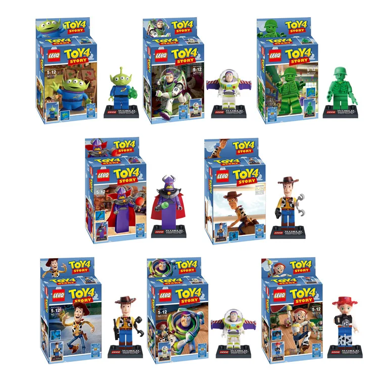 

8pcs/lot Building Blocks Movie Toy Story 4 Buzz Lightyear Woody Jessie Alien Ducky Bo Peep Bonnie Duke Caboom Kids Toys