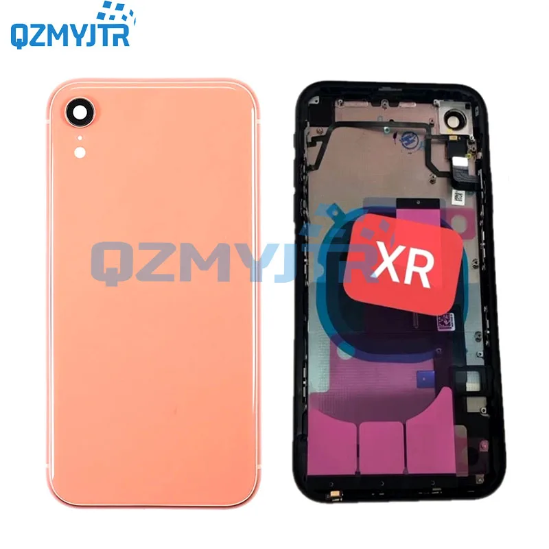 5 шт 6," для iPhone XR полный корпус батарея задняя крышка Дверь задний Чехол+ средняя рамка Шасси с гибким кабелем в сборе sim лоток