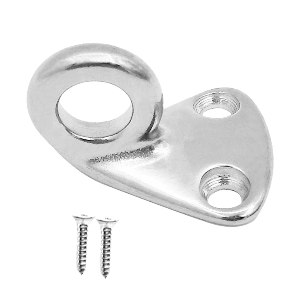 Coat Hat Hook Eye Plate Boat Ring - Marine Grade 316 Stainless Steel