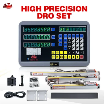

New Digital Readout 3-Axis DRO Display with 2 pieces 0-1000mm Linear Scale Encoder For Milling Lathe Machine Measuring tools