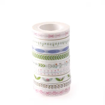 

10M DIY Heart Flower Grass Washi Tape Adhesive Masking Tape Sticker For Scrapbooking Random Shapes