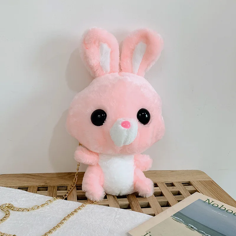 

Cute Plush Rabbit Bag Chain Crossbody Bag Cartoon Cute Animal Bag