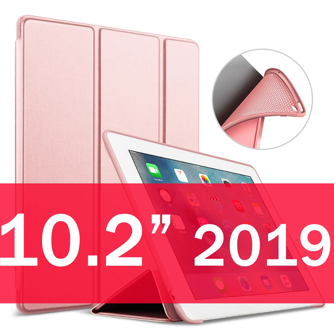 10.2 Rose gold Для ipad air 2 Чехол 9,7 Funda для ipad 10,2 чехол силиконовый мягкий чехол для задней панели из искусственной кожи умный чехол для ipad 6-го поколения Чехол - Цвет: 10.2 Rose gold