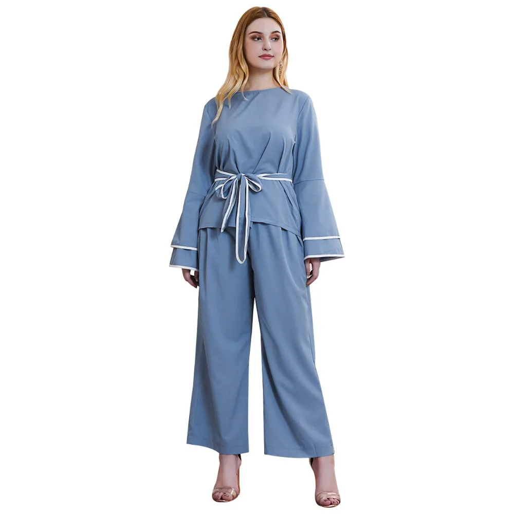 autumn winter plus size leisure home wear suits for women large loose long sleeve tops and pants sets blue 4XL 5XL 6XL 7XL