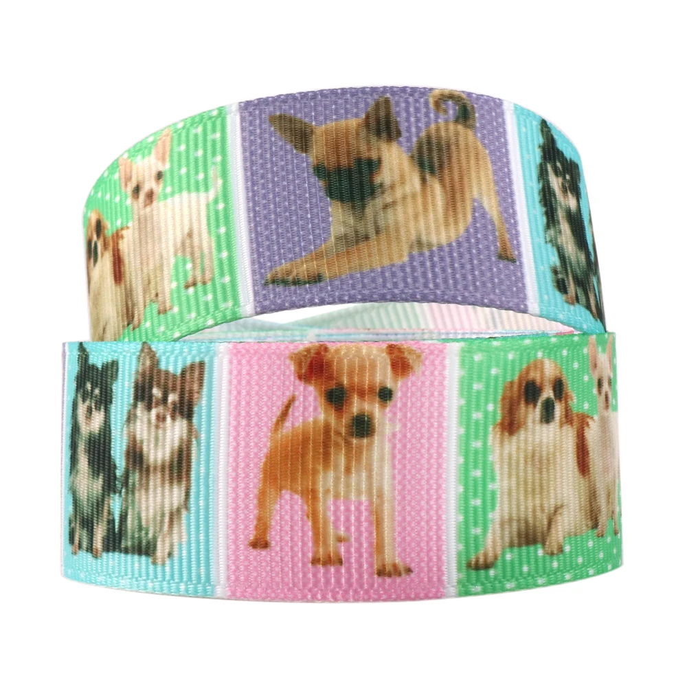 David accessories 7/8 &quot22mm dog Высококачественная печатная полиэфирная лента 50 ярдов DIY