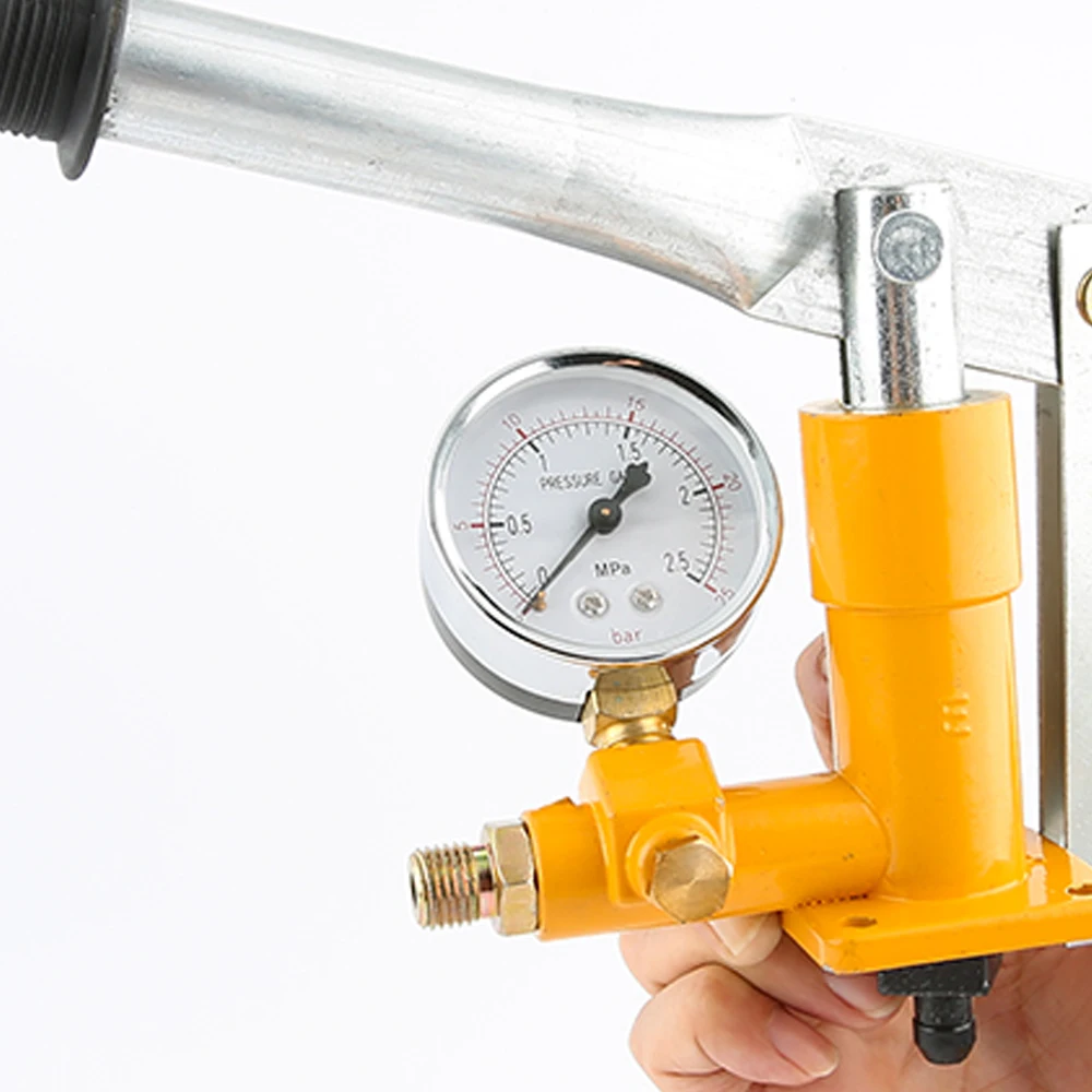 

High Durability and Aluminum 2.5MPa 25KG Water Pressure Tester Manual Hydraulic Test Pump Machine with G1/2" Hose