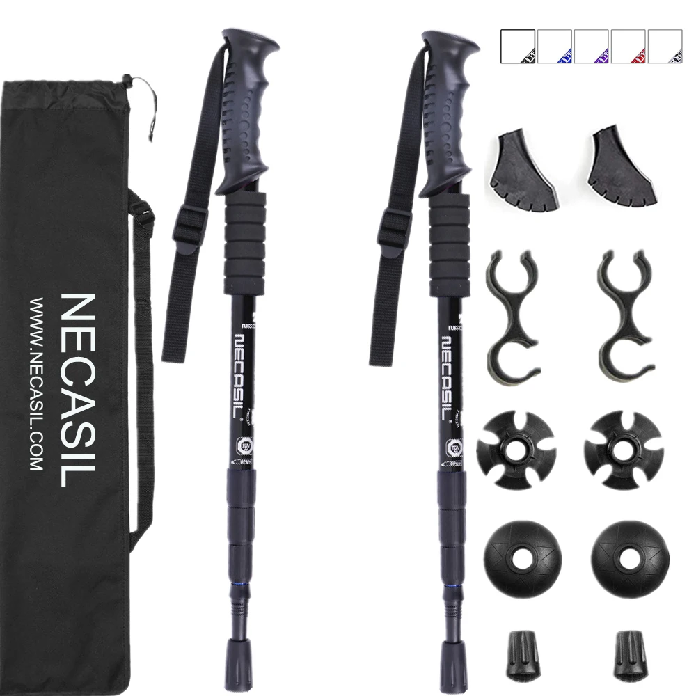 2pcs/lot Walking stick Trekking Poles Lightweight Shock-Absorbent cane defense stick 4 Season/All Hiking accessories ,Carry Bag